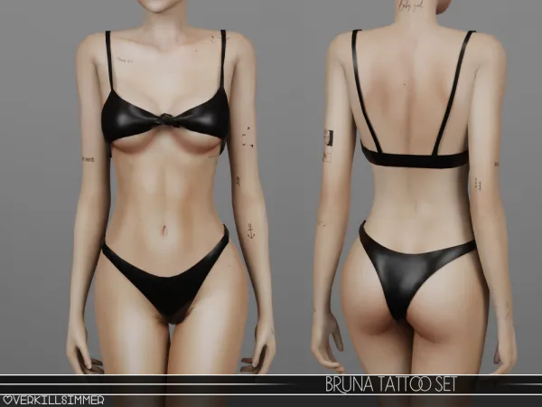 Mix Bruna tattoo set - The Sims 4 Custom Content