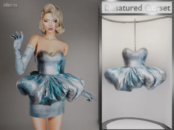 Alpha Desatured Corset by polygoncouture - The Sims 4 Custom Content