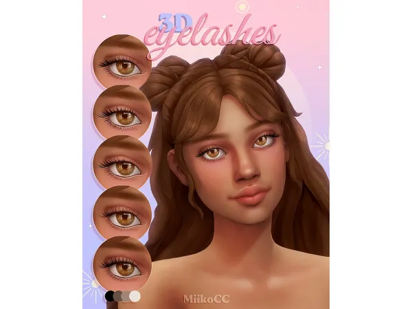 Mix 3D eyelashes Part 5 by Miiko - The Sims 4 Custom Content