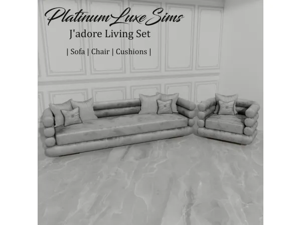 Alpha J'adore Living Set Sofa Chair Cushions by PlatinumLuxeSims - The Sims 4 Custom Content