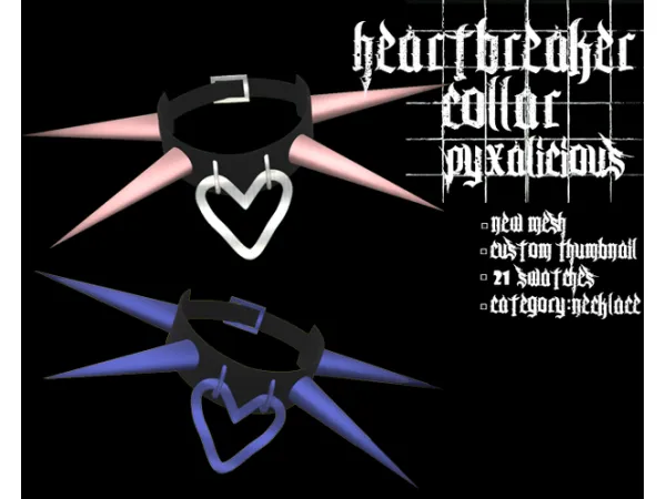 Alpha heartbreaker collar by pyx_s4 - The Sims 4 Custom Content