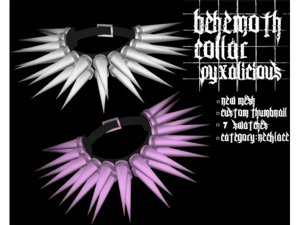 Alpha behemoth collar by pyx_s4 - The Sims 4 Custom Content