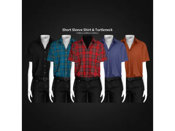 Alpha Short Sleeve Shirt Turtleneck - The Sims 4 Custom Content