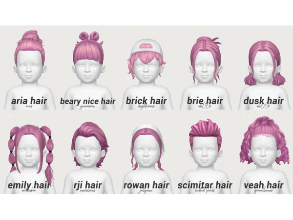 Maxis Match toddler hair conversions pt2 by casteru - The Sims 4 Custom Content