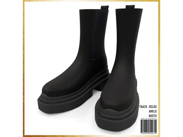 Alpha Track Soles Ankle Boots by mirosims2020 - The Sims 4 Custom Content