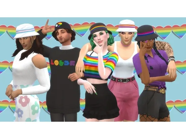 Maxis Match TRUE COLOURS A BGC BUCKET HAT by SPANNERSIMS - The Sims 4 Custom Content