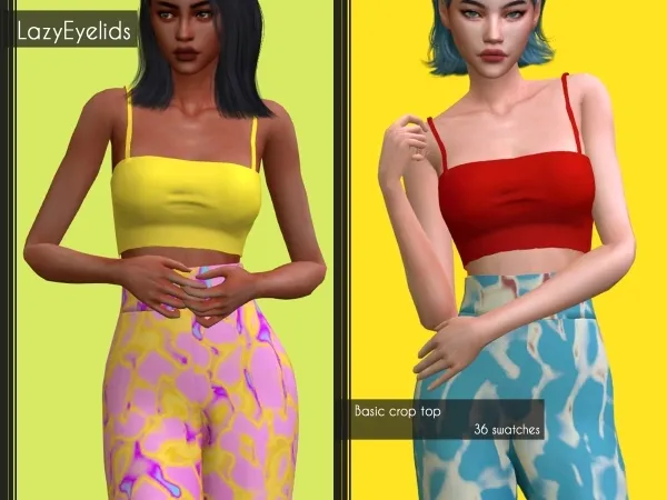 Alpha Basic crop top by lazyeyelids - The Sims 4 Custom Content