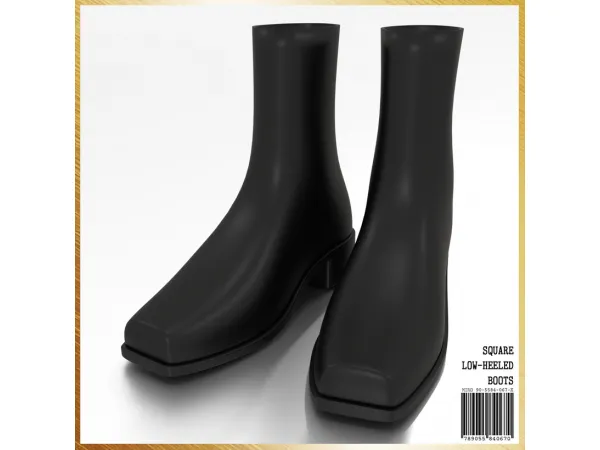 Square Low-Heeled Boots