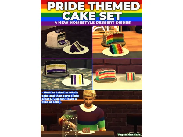 Maxis Match Pride Cakes 4 New Custom Recipes by Robin - The Sims 4 Custom Content