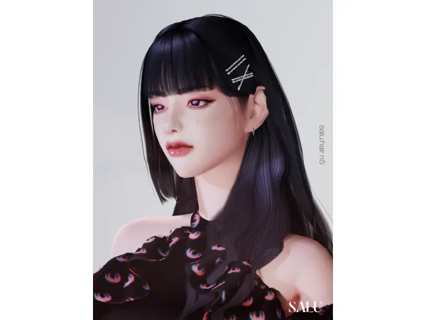 Alpha bobby pin and hair n5 by [SALU] - The Sims 4 Custom Content