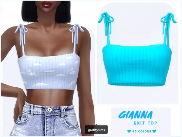 Alpha Gianna Knit Top - The Sims 4 Custom Content