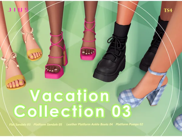 Mix Vacation Collection 03 sims by Jius - The Sims 4 Custom Content