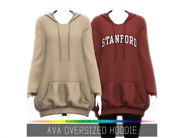 Alpha AVA OVERSIZED HOODIE - The Sims 4 Custom Content