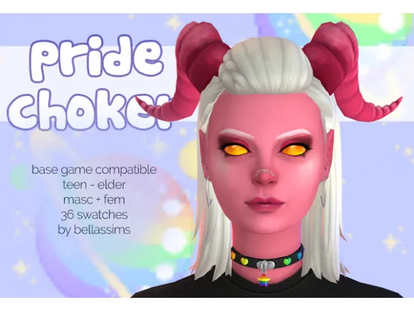 Maxis Match Pride Star Choker by Bellassims - The Sims 4 Custom Content