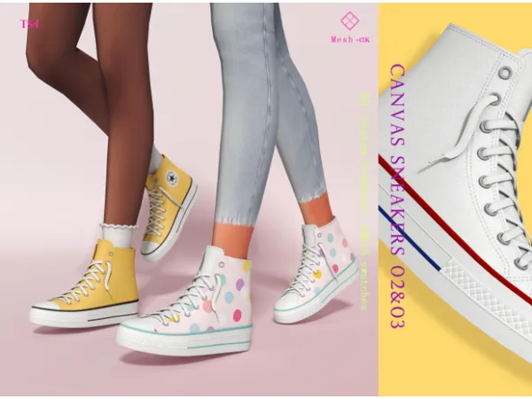 Mix Canvas Sneakers 02 03 sims by Jius - The Sims 4 Custom Content