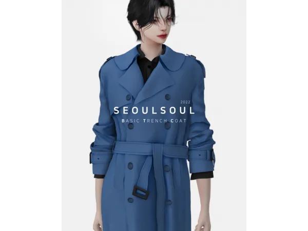 Alpha BASIC TRENCH COAT by seoulsoul - The Sims 4 Custom Content