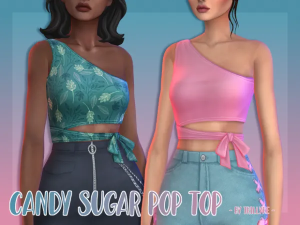 Maxis Match Candy Sugar Pop Top by Trillyke - The Sims 4 Custom Content