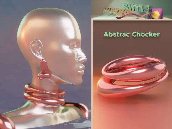 Alpha abstract chocker - The Sims 4 Custom Content