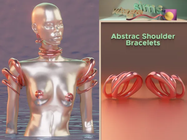 Alpha Abstrac Shoulder Bracelets - The Sims 4 Custom Content