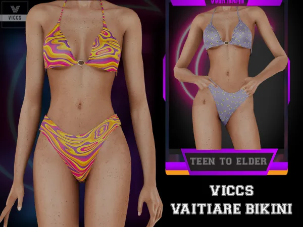 Alpha [EXCLUSIVE CONTENT]VICCS VAITIARE BIKINI (TEEN ELDER) - The Sims 4 Custom Content