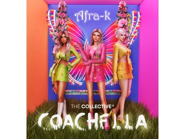 Alpha Afra k X The Collective Coachella - The Sims 4 Custom Content