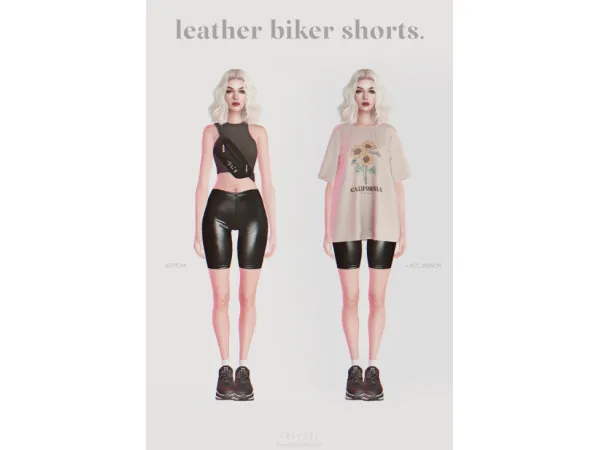 Alpha leather biker shorts - The Sims 4 Custom Content
