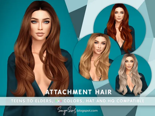 Alpha Attachment Hair by SonyaSims - The Sims 4 Custom Content