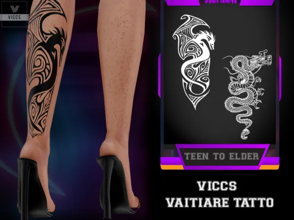 Mix VICCS_ VAITIARE TATTOO SET - The Sims 4 Custom Content