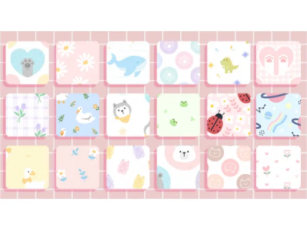 Maxis Match CUTIE PIE WALLS a wall set - The Sims 4 Custom Content