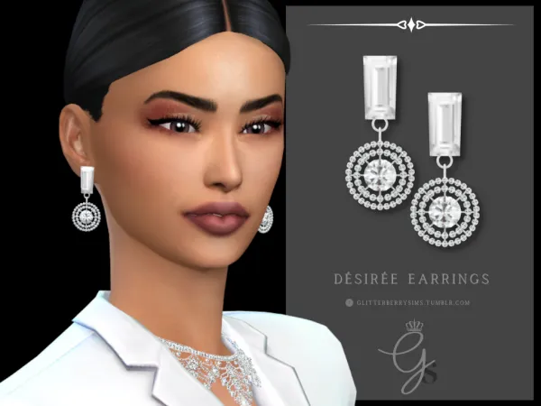Mix Désirée Earrings by Glitterberry Sims - The Sims 4 Custom Content