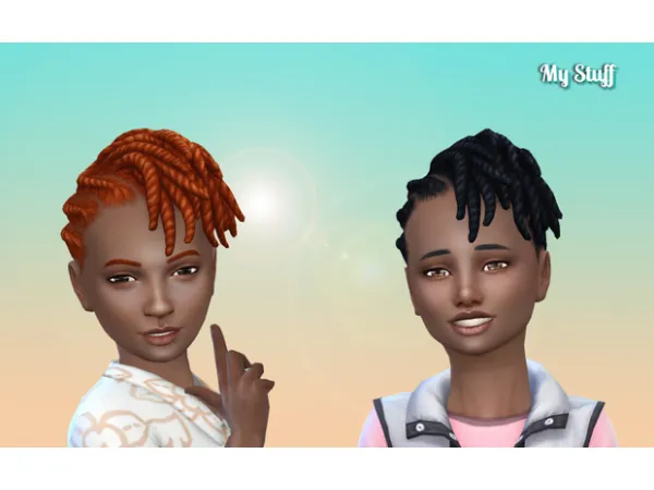 Maxis Match Flat Twist Updo for Kids by Kiara Zurk - The Sims 4 Custom Content