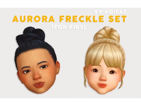 Maxis Match aurora freckle set (for kids) by aoifae - The Sims 4 Custom Content