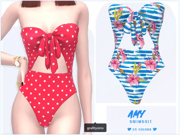 Alpha Amy Swimsuit - The Sims 4 Custom Content
