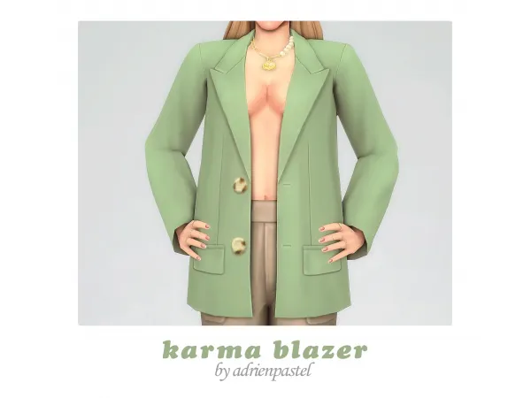 Maxis Match Karma Blazer by adrienpastel - The Sims 4 Custom Content