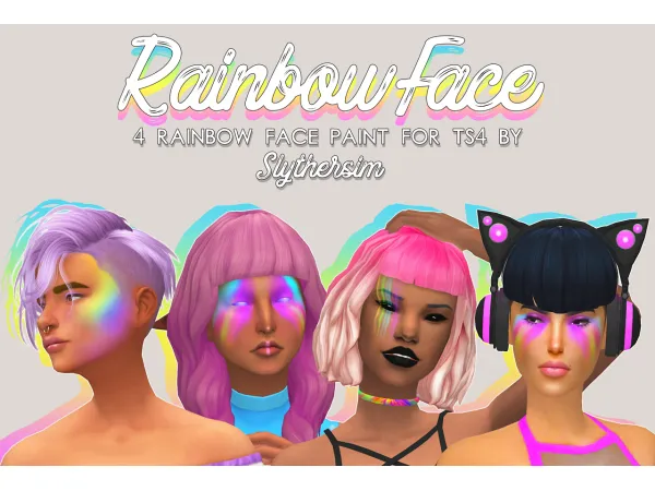 Maxis Match RainbowFace - The Sims 4 Custom Content