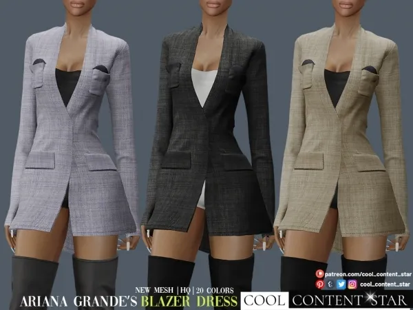 Alpha Ariana Grande'S Blazer dress cool_content_star - The Sims 4 Custom Content
