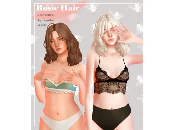 Maxis Match Rosie Hair by sunivaa - The Sims 4 Custom Content