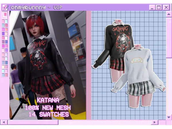 Alpha VIP katana - The Sims 4 Custom Content