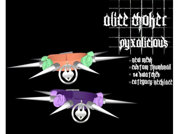 Alpha alice choker by pyx_s4 - The Sims 4 Custom Content