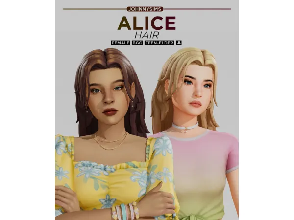 Maxis Match Alice Hair by JohnnySims - The Sims 4 Custom Content