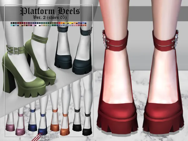 Alpha shoes 05 ver2 by Regina Raven - The Sims 4 Custom Content