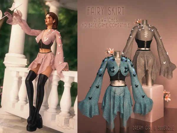 Alpha Fairy Skirt BRsims x Dream Girl - The Sims 4 Custom Content