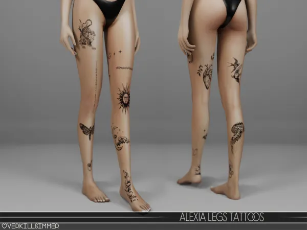 Mix Alexia legs tattoos - The Sims 4 Custom Content