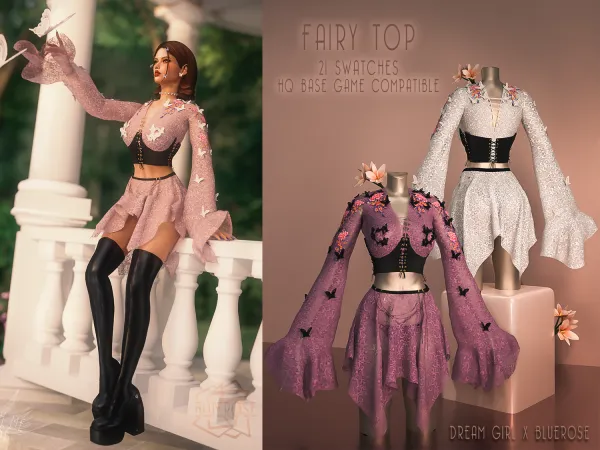 Alpha Fairy Top BRsims x DreamGirl - The Sims 4 Custom Content