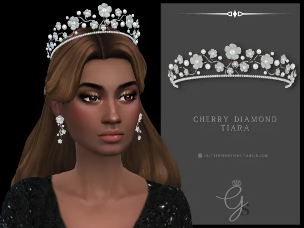 Mix Cherry Diamond Tiara by Glitterberry Sims - The Sims 4 Custom Content