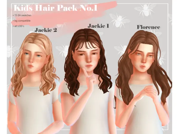 Maxis Match Kids Hair Pack No1 by Sunivaa - The Sims 4 Custom Content