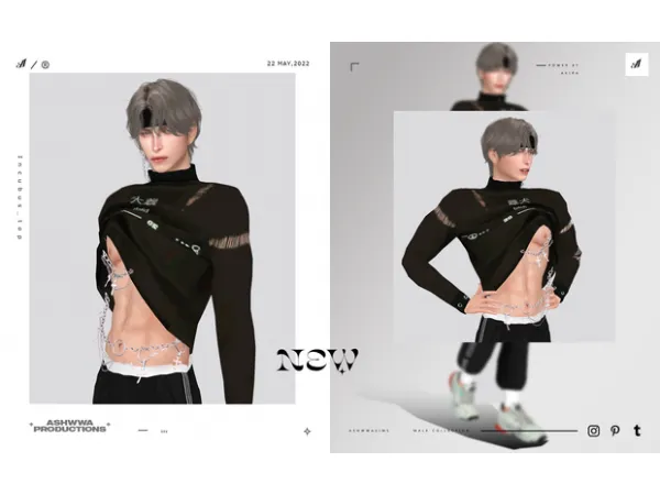 Alpha Incubus top by ASHwwa - The Sims 4 Custom Content
