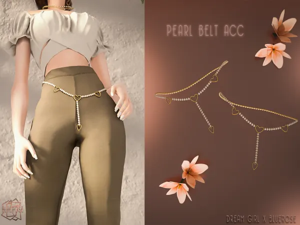 Alpha Pearl Belt BRsims by bluerose-sims - The Sims 4 Custom Content