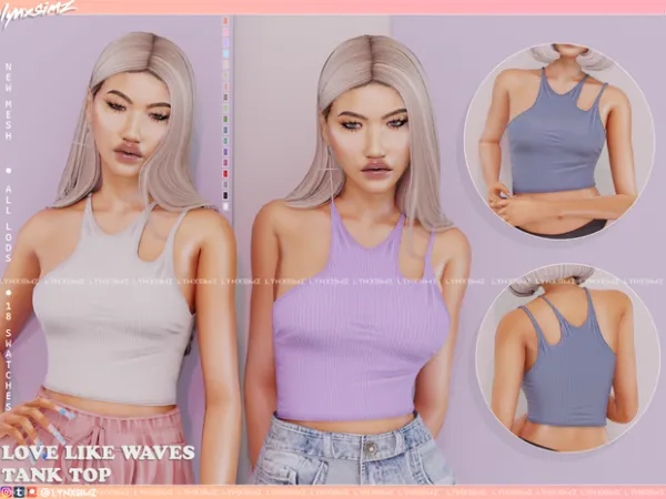 Alpha Lynxsimz Love Like Waves Tank Top - The Sims 4 Custom Content