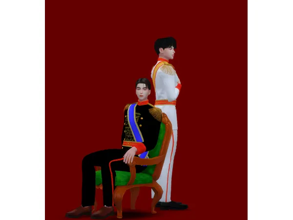 Alpha Korean Empire royal military uniform by Simna Sims World - The Sims 4 Custom Content